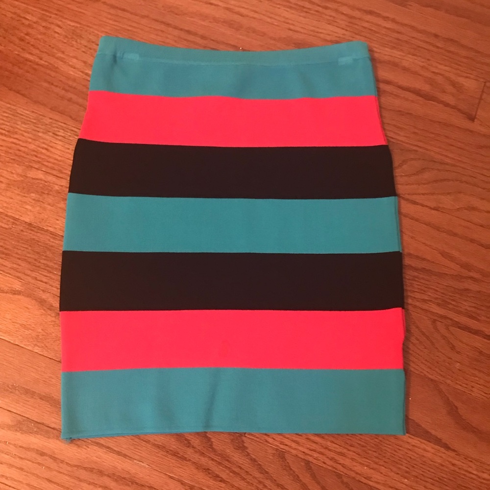 Bebe Striped Bodycon Skirt